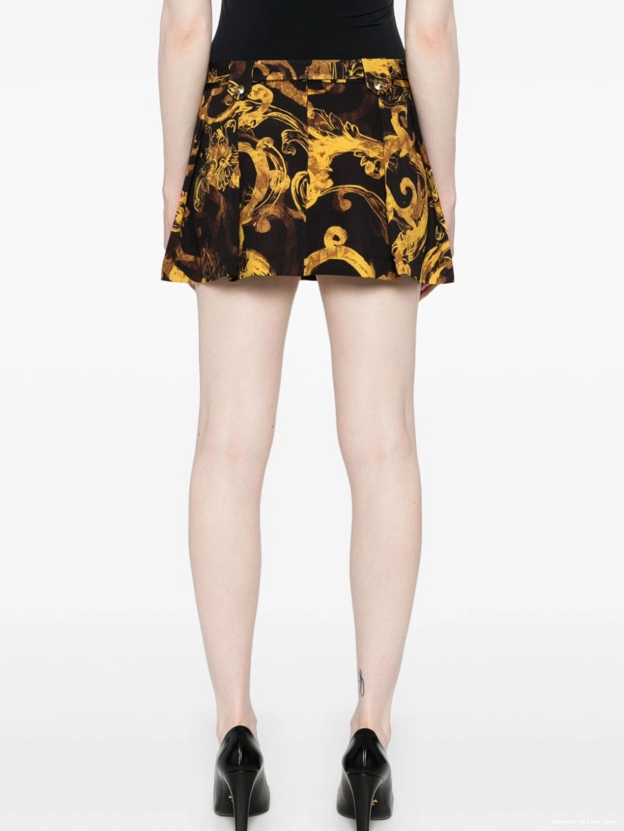 Affordable Watercolor Jeans Couture skirt Women mini Versace Couture-print 0629